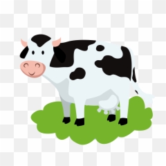 Free Download High Quality Cartoon Cow Png Transparent - Cow Cartoon Cow Transparent Background,Grass Clipart Transparent