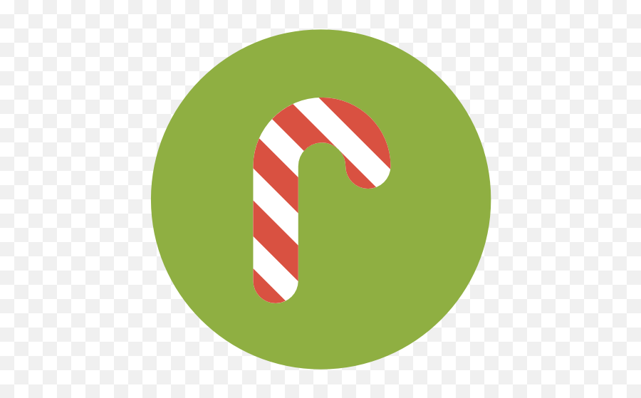 Candy Cane Icon Flat Christmas Circle Iconset Fps - Canada Day Png,Candycane Png