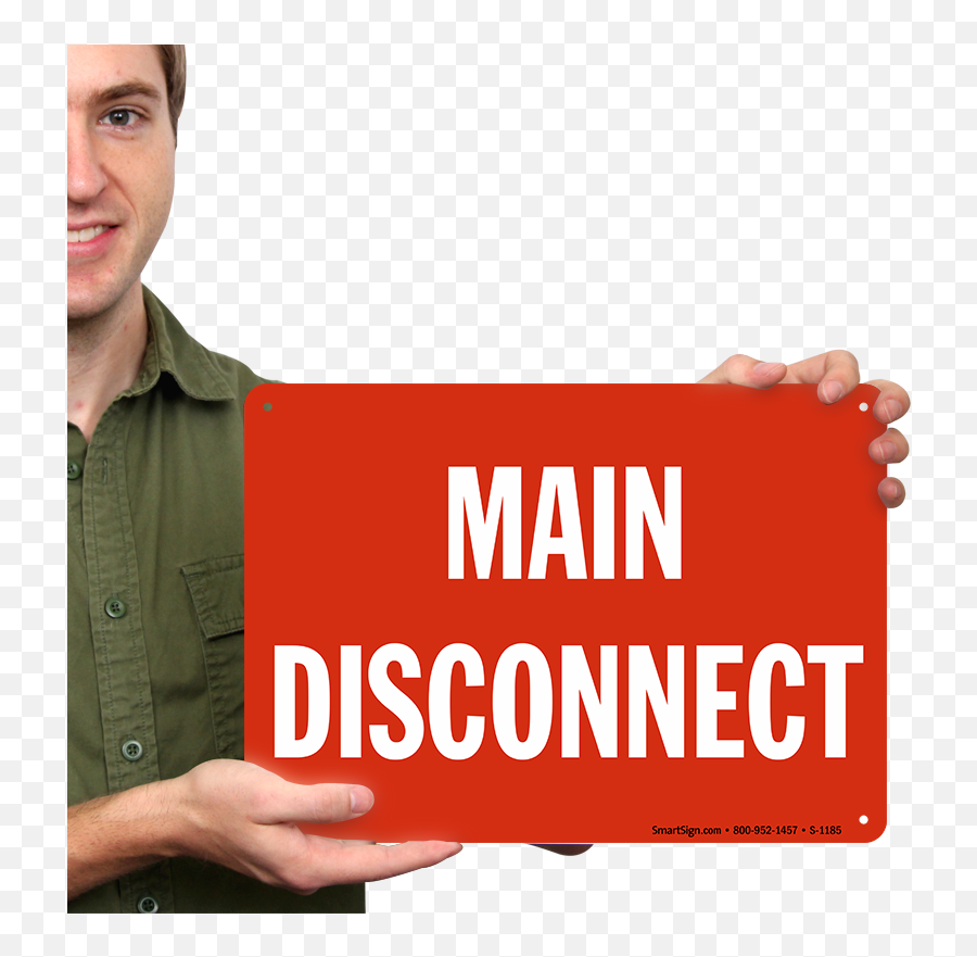 Main Disconnect Signs Electrical Equipment Warning - Mass Concrete Png,Power Disconnect Icon