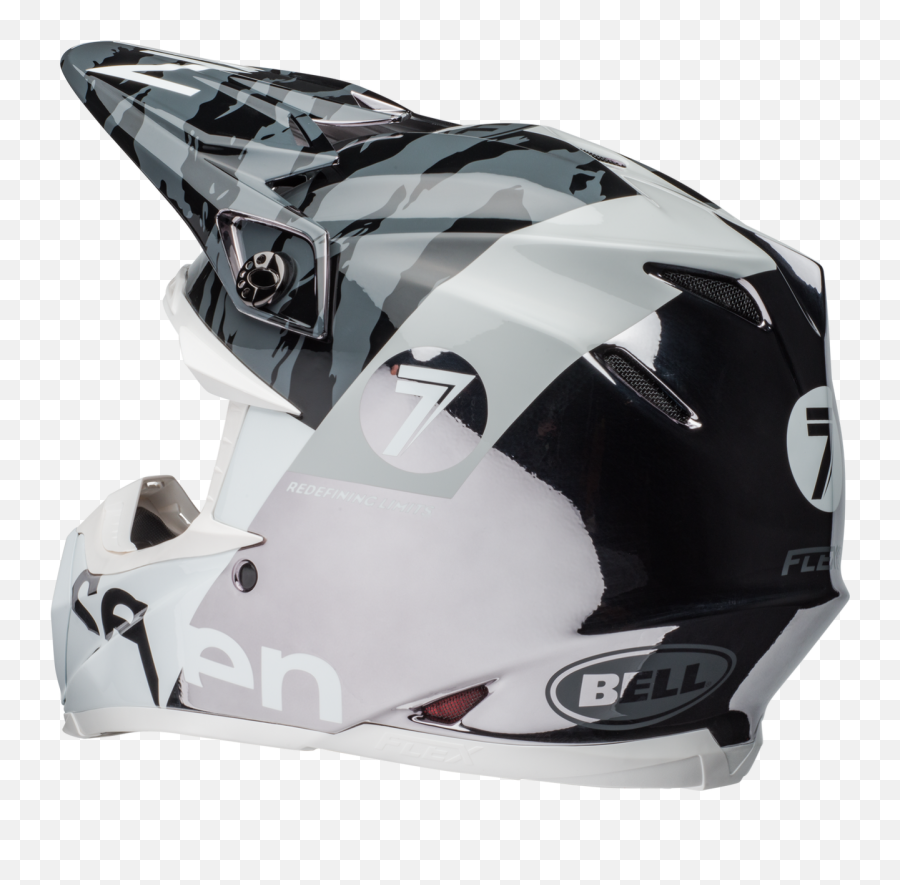 Bell Moto - 9 Carbon Flex Seven Zone Gloss Blackwhitechrome Motorcycle Helmet Png,Icon Chrome Helmet