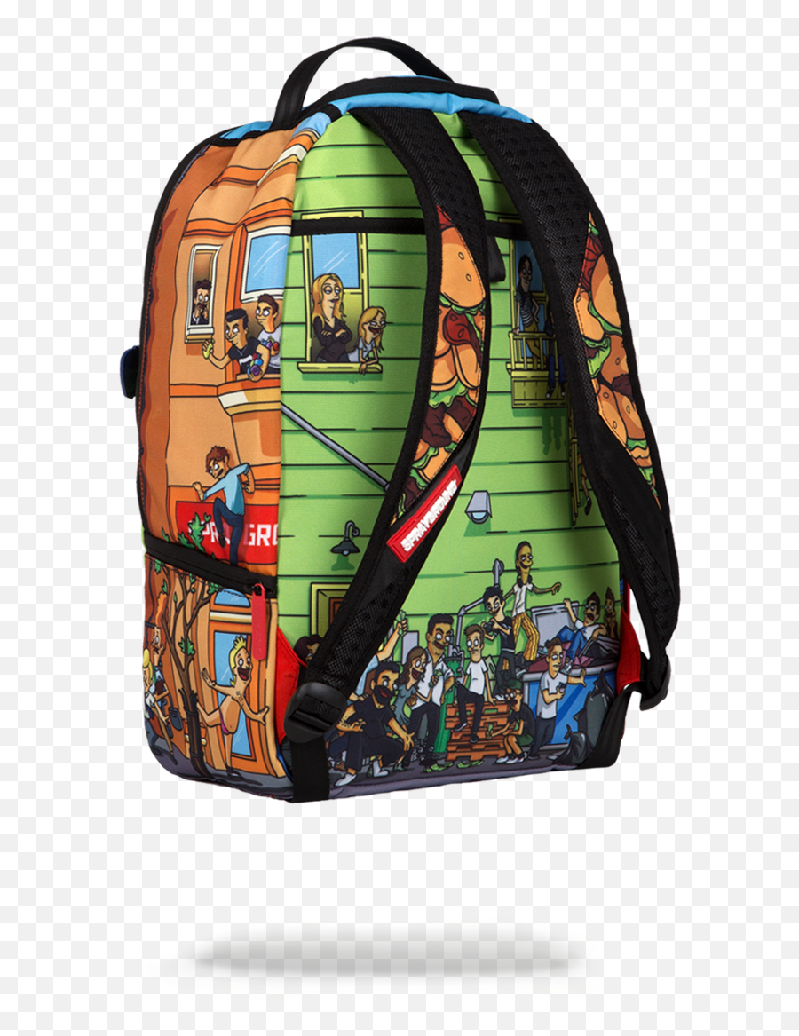 Download Hd Sprayground Bobs Burgers Insanity Back Angle - Burgers Insanity Backpack Png,Back Of Hand Png