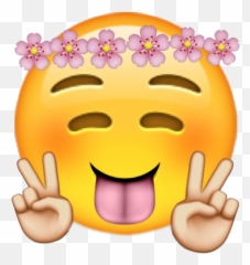 Download Hd Emoticon Poker Face Meme - Emoji With Flower Tik Tok png