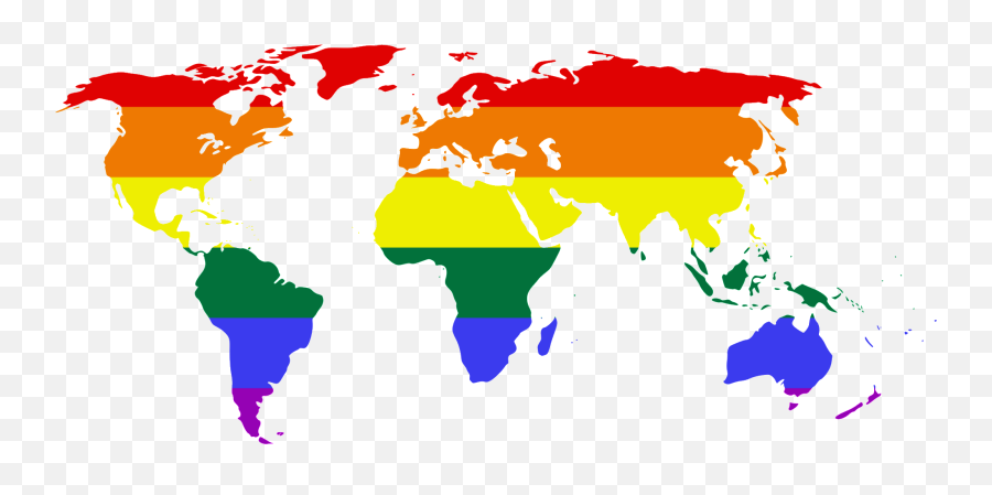 World Map With Gay Flag Transparent - Lgbtq In The World Png,Gay Flag Png