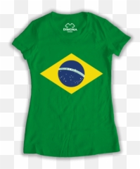 Camiseta Feminina Brasil Bandeira - Brazil Flag png