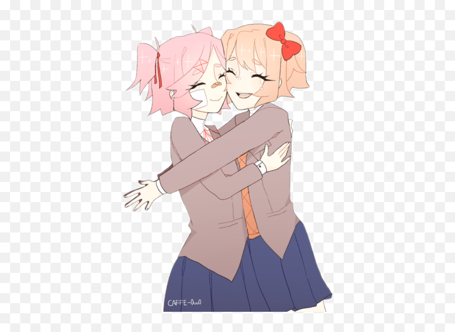 Ddlc Dokidokiliteratureclub Natsuki Sayori Hehe - Doki Doki Literature Club Natsuki Sayori Png,Sayori Png