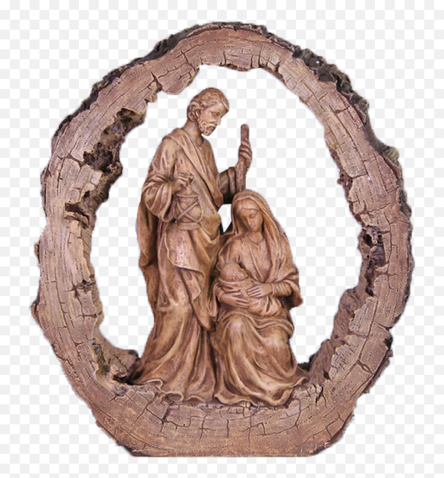 Bronzed Holy Family Nativity - Carving Png,Manger Png