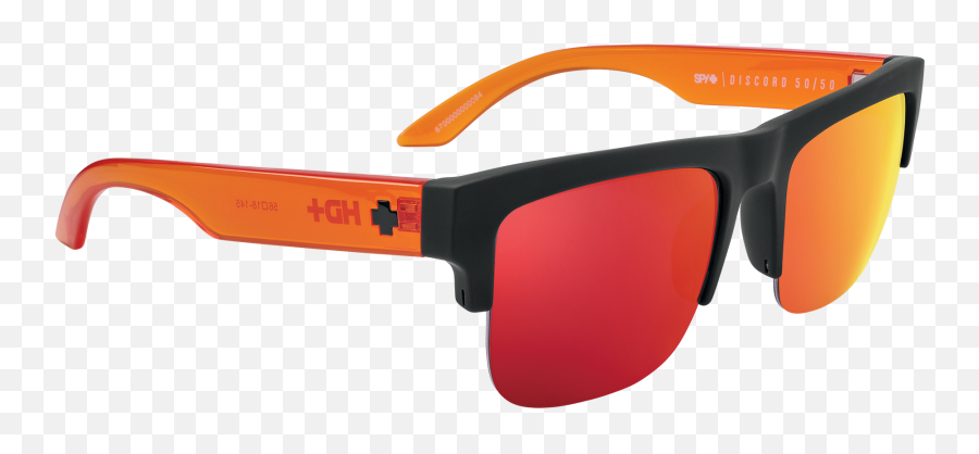 Spy Discord 5050 Soft Matte Black Translucent Orange - Hd Plus Grey Green With Orange Spectra Mirror Sunglasses Plastic Png,Red Discord Logo