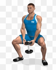 Sumo Squat Con Manubrio Clipart - Ejercicios Con Mancuernas Gluteos Png,Squat Png
