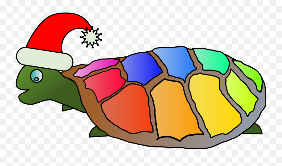 Funny Turtle With Santa Hat Christmas - Funny Clipart Png,Funny Hat Png