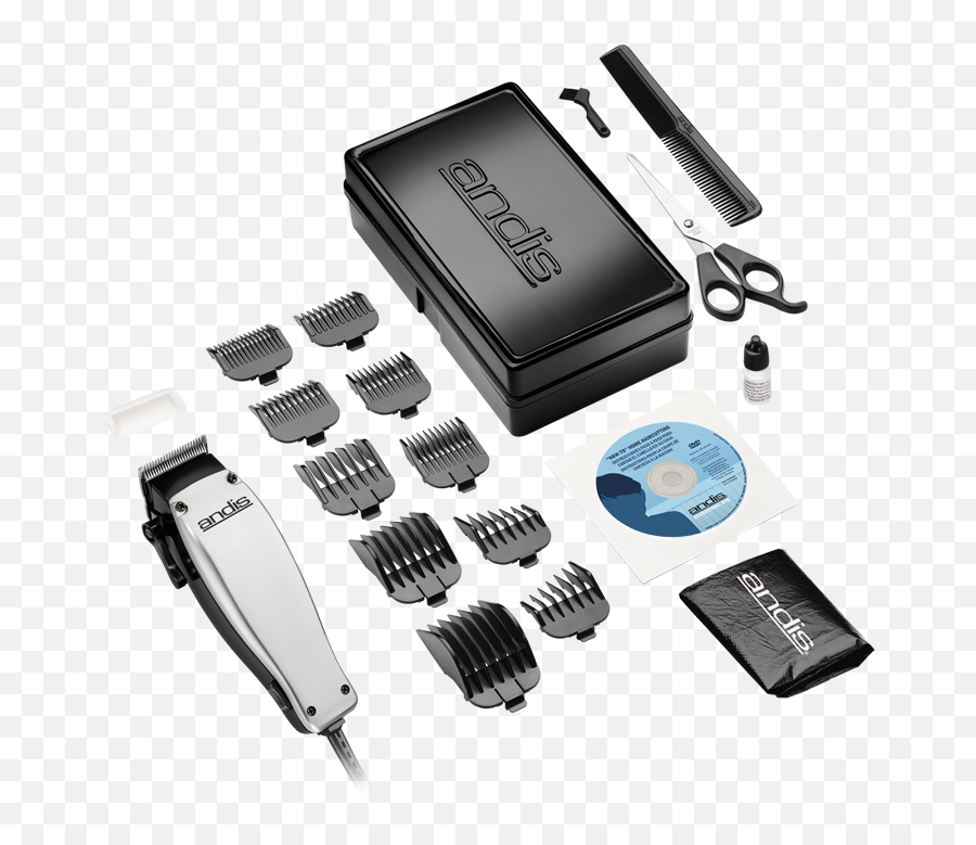 Home Haircut Adjustable Blade 19 - Piece Haircutting Kit Andis Haircut Kit Png,Barber Clippers Png