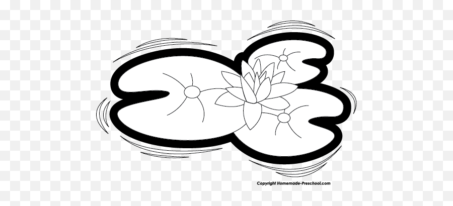 Lily Pad Clipart Black And White - Lily Pads Black And White Png,Lily Pad Png