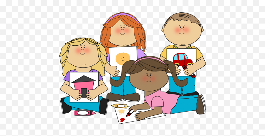 Table Arts And Craft - Children At School Clip Art Png,Arts And Crafts Png