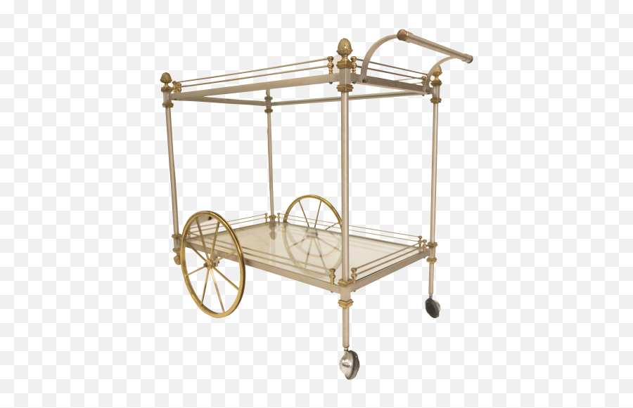 Vintage Glass And Gold Metal Bar Cart U2013 Homeswagg - Solid Png,Metal Bar Png