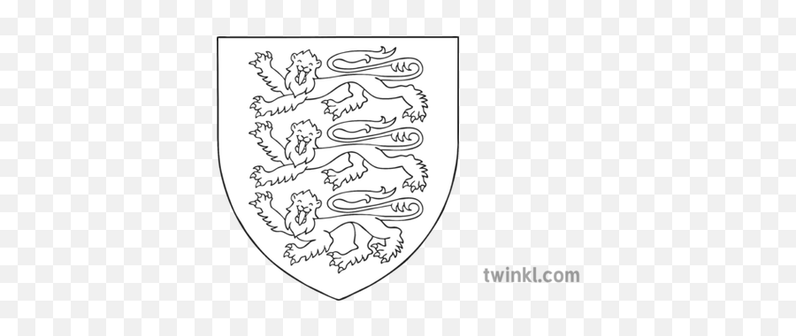 England Coat Of Arms Shield Black And White Illustration - Broken Humpty Dumpty Drawing Png,Coat Of Arms Template Png