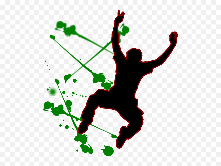 Happy Person Jumping Man Clip Art - Dark Green Paint Splash Png,Jumping Person Icon