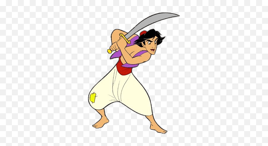 Aladdin With His Sword Transparent Png - Stickpng Disney Aladdin Clipart,Sword Transparent