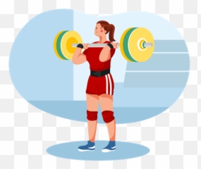 Best Premium Female Weightlifter Doing Weightlifting - Weights png