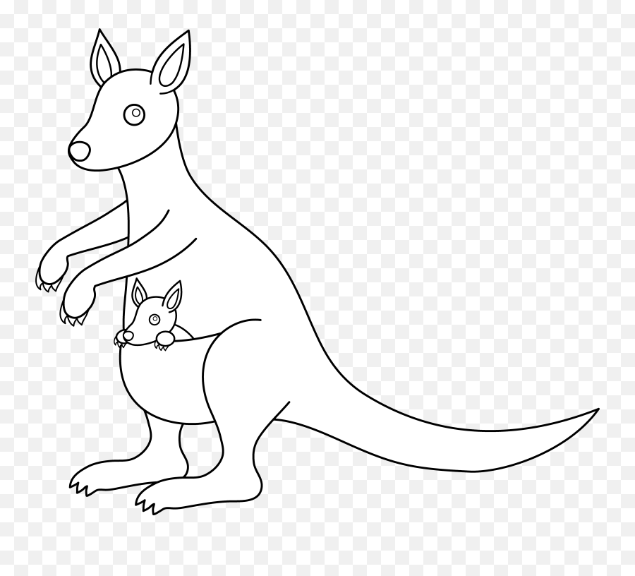 Cool Clipart Kangaroo Transparent Free For - Kangaroo Image Line Art Png,Kangaroo Transparent Background