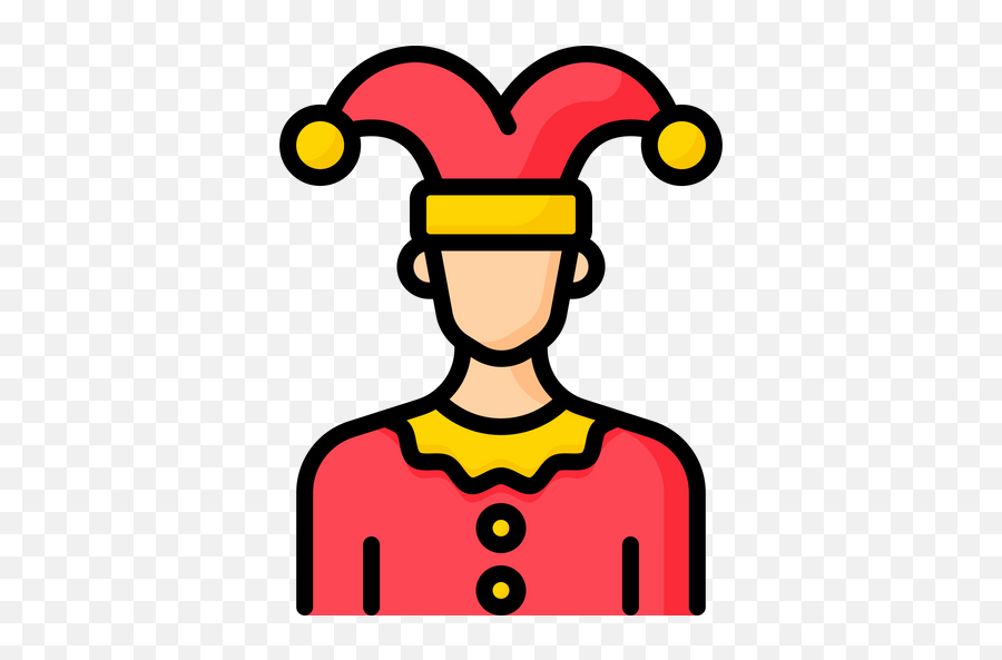 Jester Icon Of Colored Outline Style - Cartoon Png,Jester Png