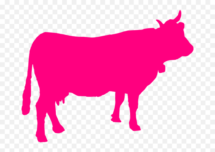 Transparent Background Clipart - Pink Cow Silhouette Png,Cow Transparent Background