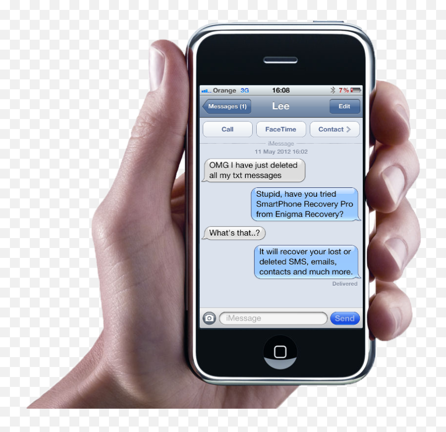 Download Hand Holding Iphone - Holding Iphone Text Message Png,Iphone Message Png
