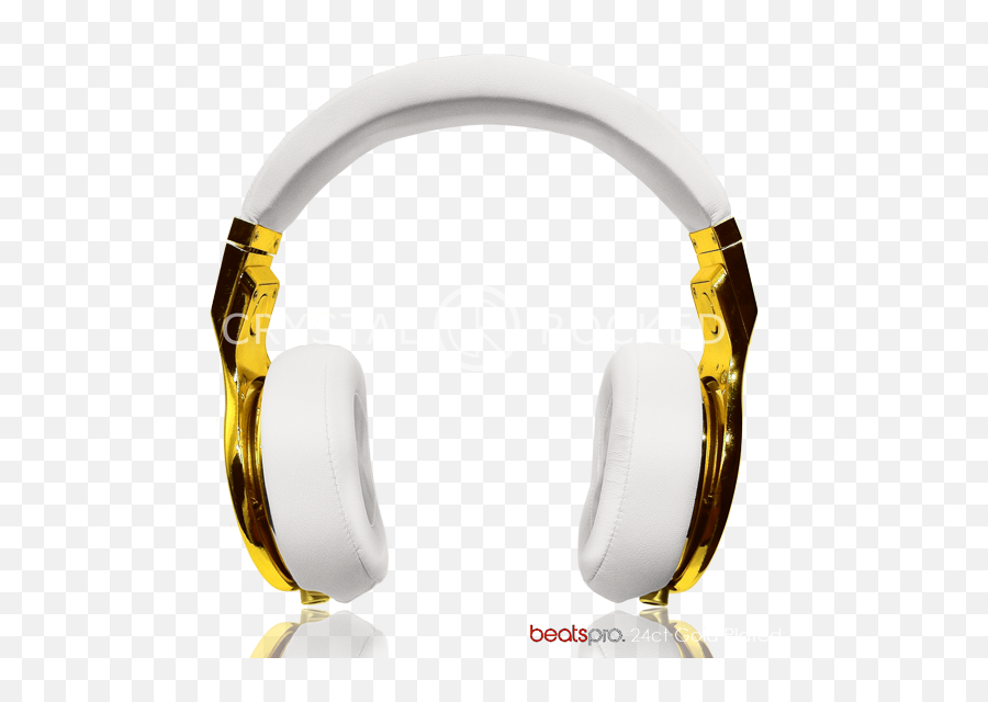 Customised By Crystal Rocked With 24ct Gold - Gold Headphones Transparent Png,Dr Dre Png