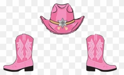 Pink - Cowgirl Boots And Hat Clipart Png,Cowboy Boots Png