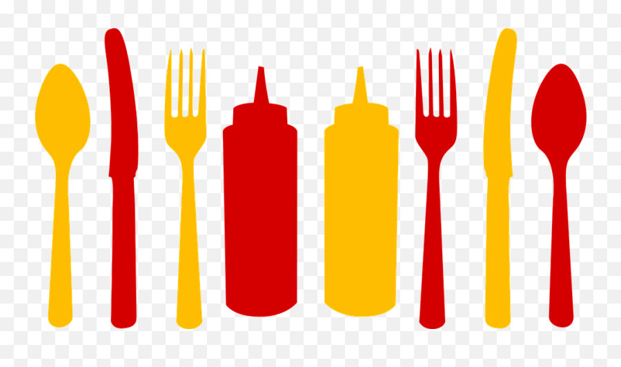 Bar Ketchup Cutlery - Ketchup Mustard Clipart Png,Plastic Spoon Png