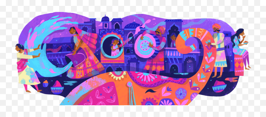 Holi 2019 - Holi Google Doodle 2019 Png,Google Logo 2019