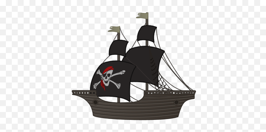 Free Dark Pirate Ship Clip Art - Pirate Ship Clipart Png,Ship Transparent