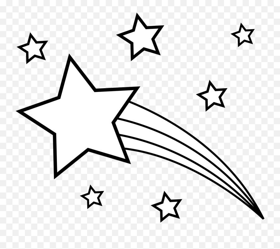 Shooting Star Png - Shooting Stars Clipart Black And White,Line Of Stars Png