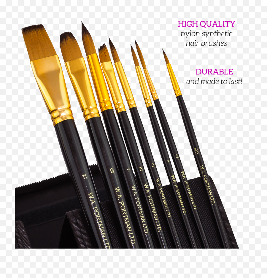 15 Pc Assorted Pop - Up Paint Brush Set Synthetic Multipurpose Travel Brushes Makeup Brush Set Png,Paint Brush Png Transparent