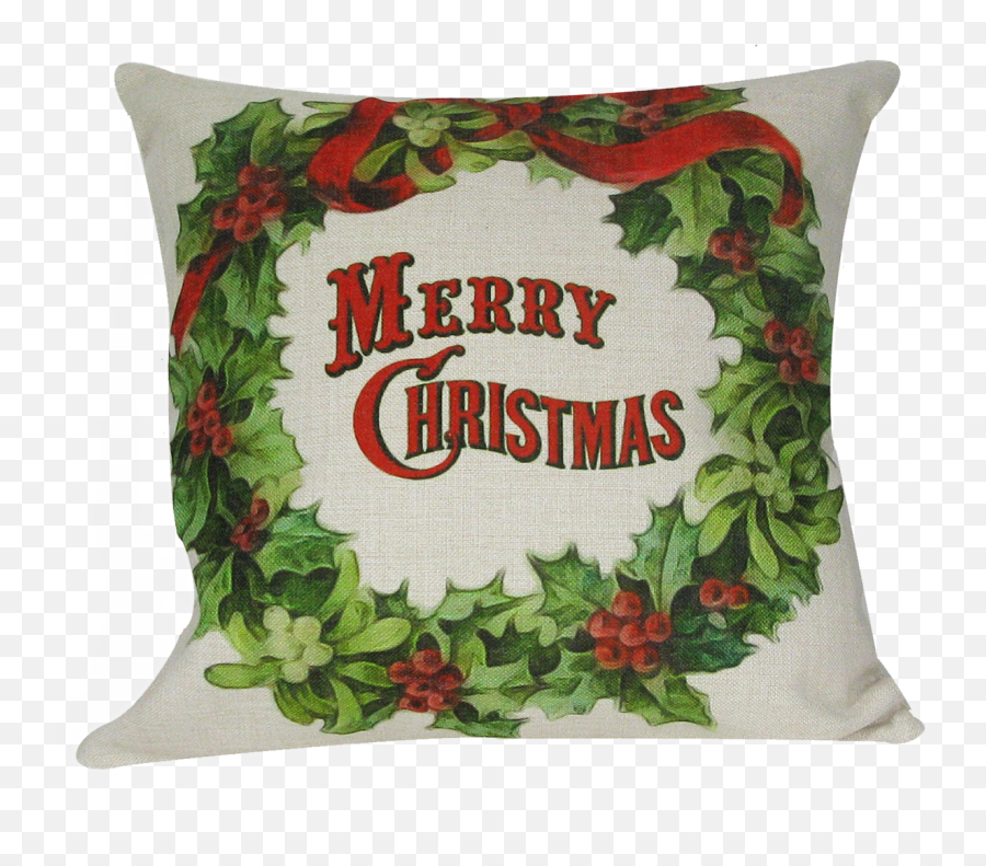 Christmas Wreath Throw Pillow With Insert - Christmas Pillow Transparent Background Png,Pillow Transparent Background