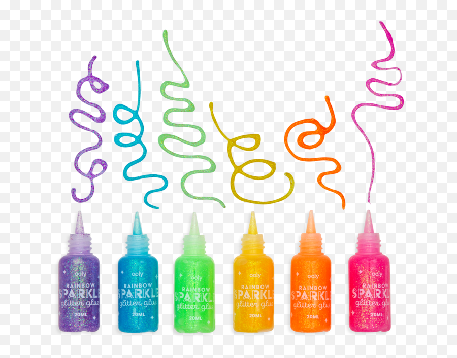 Rainbow Sparkle Glitter Glue - Set Of 6 Rainbow Glitter Glue Png,Glue Png