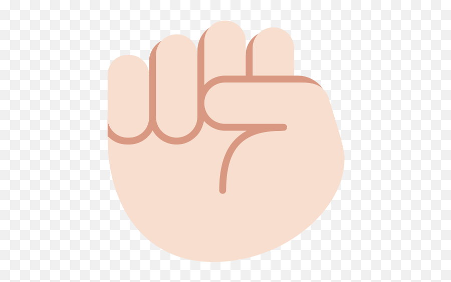 Raised Fist Emoji With Light Skin Tone - Black Transparent Fist Emoji Png,Raised Fist Png