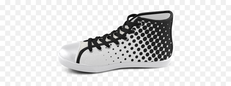 Black And White Halftone Polka Dots By Artformdesigns Menu0027s High Top Canvas Shoes Model 002 Id D532507 - Round Toe Png,Halftone Dots Png