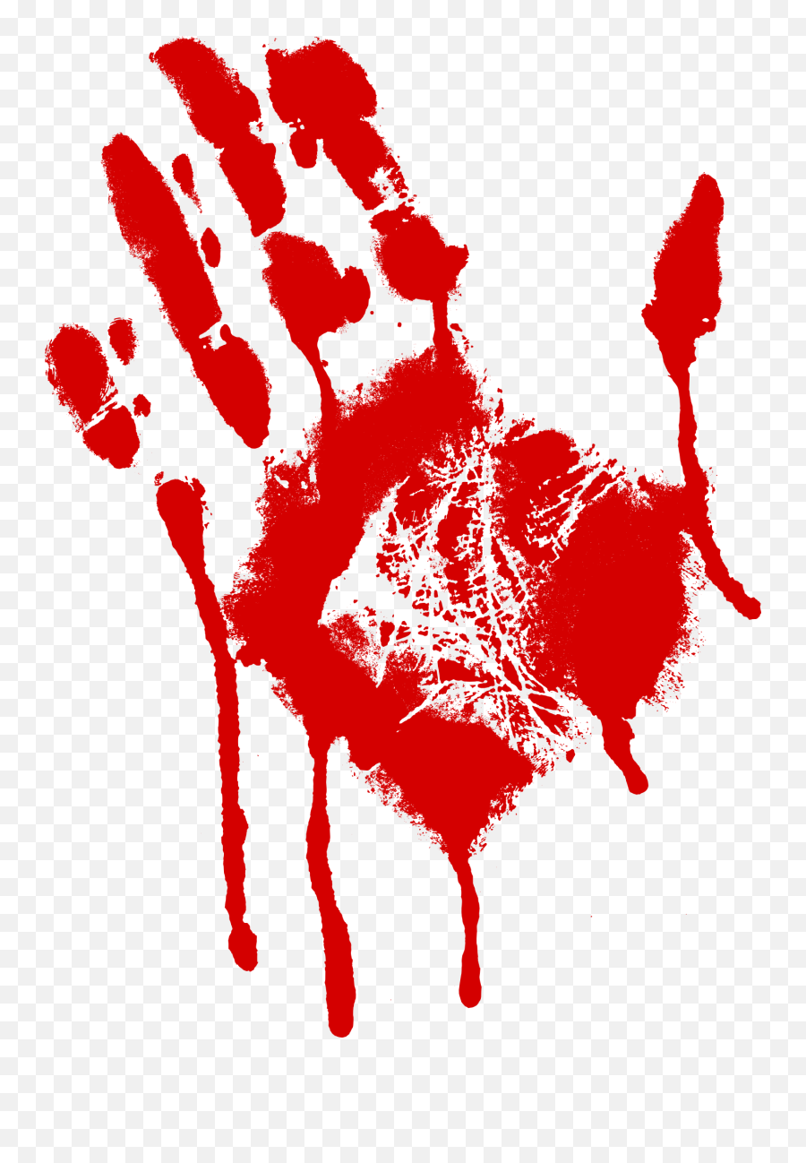 Blood Hand Png Hd - Bloody Handprint Transparent,Blood Hand Png