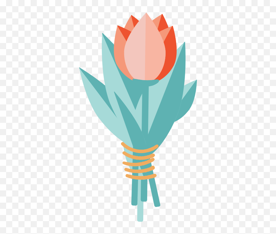 Single Tulip Bouqet Graphic - Flower Bouquet Clip Art Free Lotus Png,Flower Bouquet Icon