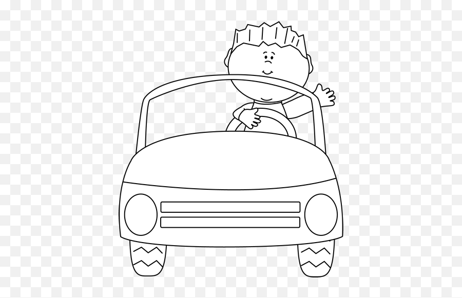 Download Free Png Black Boy And Girl Getting Car Clipart - Cute Clipart Black And White Car,Car Clip Art Png