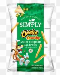 Simply Cheetos Crunchy White Cheddar Jalapeño Cheese - Cheetos White Cheddar Crunchy Png,Cheetos Png