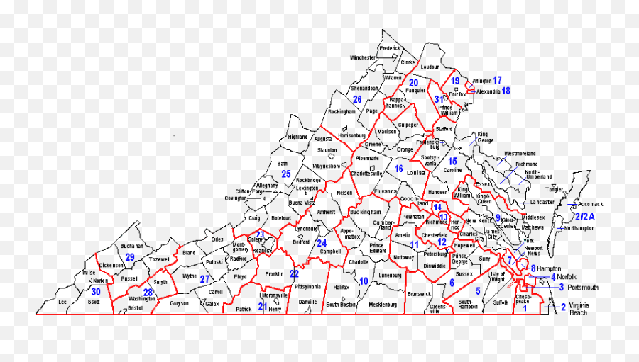 Map Of Virginiau0027s Judicial Circuits And District - Virginia District Map Png,United States Map Transparent