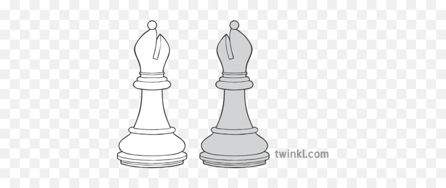 Bishop Chess Pieces Black And White Illustration - Twinkl Solid Png,Chess Piece Png