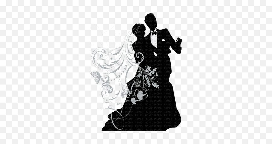 Download Hd Wedding Couple Bride And Groom Silhouette - Wedding Easy Cross Stitch Patterns Png,Wedding Couple Png