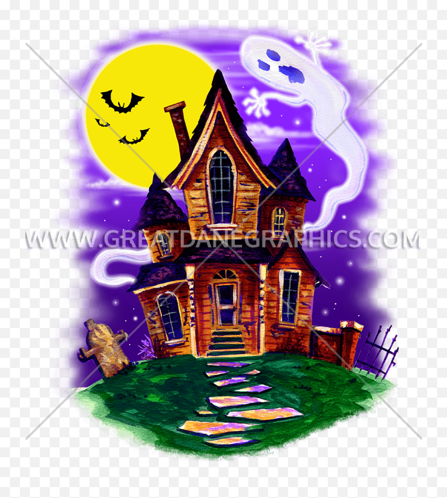 Haunted House Production Ready Artwork For T - Shirt Printing Event Png,Haunted House Png