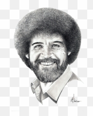Bob Ross Fleece Blanket For Sale - Drawings Of Bob Ross Png,Bob Ross Transparent Background