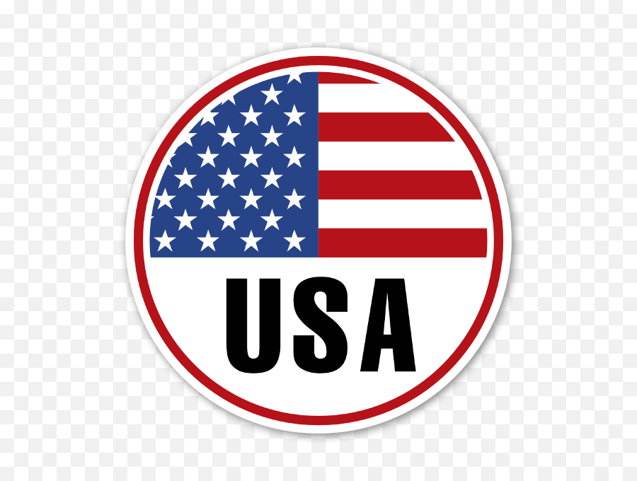 Download Hd Usa Round Flag Sticker - American Flag Clipart Round American Flag Png,American Flag Clipart Transparent
