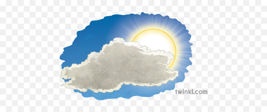 Partly Cloudy Weather Cloud Sun Ks2 Illustration - Twinkl Vertical Png,Partly Cloudy Weather Icon