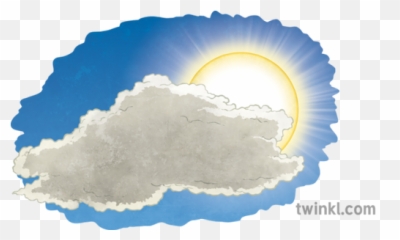 Partly Cloudy Weather Sun Ks2 Illustration - Twinkl Vertical png