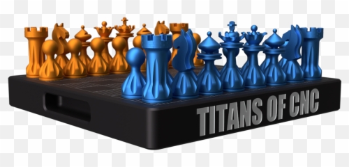 Titan Chess Set Titans Of Cnc Academy - Titans Of Cnc Ajedrez Png,Chess Pieces Png