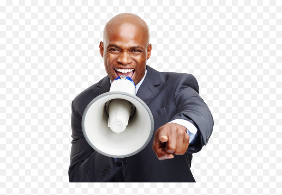 Black Man With Megaphone Png Image - Person Holding A Megaphone,Black Guy Png